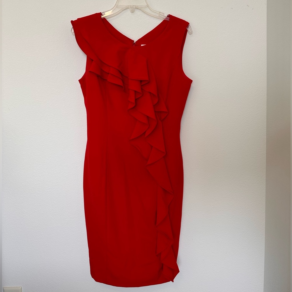 Calvin Klein Women’s Red Ruffled Dress
